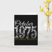 Carte October 1975 Tee 50 Year Old Shirt 1975 50th Birth (Fleur jaune)