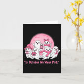 Carte October We Wear Nk Ghosts Halloween Breast Cancer (Fleur jaune)