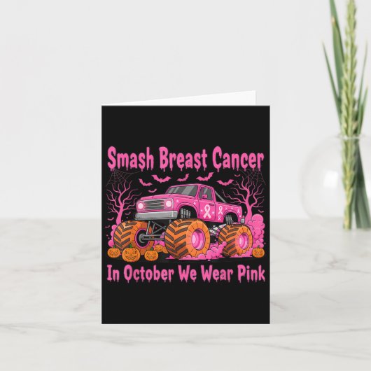 Carte October We Wear Nk Monster Truck Halloween Breast (Devant)