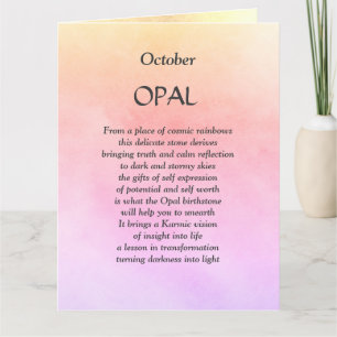 Carte Octobre anniversaire de naissance Opal Salutation