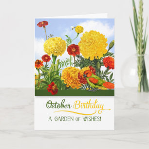 Carte Octobre Anniversaire Marigold Garden