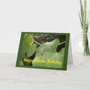 CARTE **OCTOBRE SOUHAITS D'ANNIVERSAIRE** AVEC UN BOGUE 