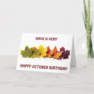 CARTE **OCTOBRE SOUHAITS D'ANNIVERSAIRE** BEAU COMME CAR