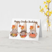 CARTE **OCTOBRE SOUHAITS D'ANNIVERSAIRE** BEAU COMME CAR (Fleur jaune)