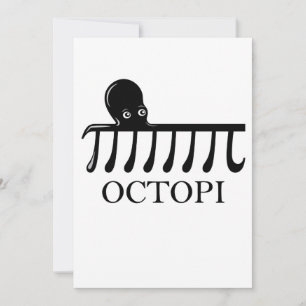 Carte Octopi - Funny Pi Octopus Math