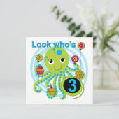 Carte Octopus 3e anniversaire T-shirts et cadeaux (Debout devant)