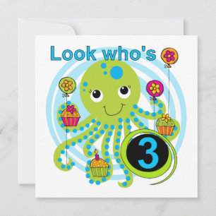 Carte Octopus 3e anniversaire T-shirts et cadeaux