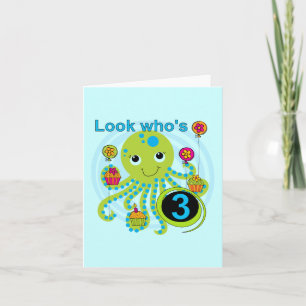 Carte Octopus 3e anniversaire T-shirts et cadeaux