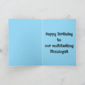 Carte Octopus barman mixologiste multitâche anniversaire (Intérieur)