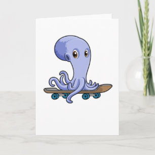 Carte Octopus comme patineur avec skateboard