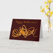 Carte Octopus d'Halloween orange (Fleur jaune)