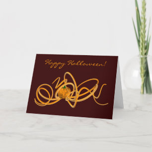 Carte Octopus d'Halloween orange