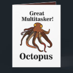 Carte Octopus Tentacles Multitaskan Funny Birthday<br><div class="desc">Octopus Tentacles Multitasker Funny Birthday Card design original par Nisha Prabhu. Célébrez les anniversaires spéciaux avec un peu d'humour en utilisant notre "Octopus Tentacles Multitasker Funny Birthday Card"! Cette carte excentrique présente une illustration charmante d'une pieuvre multitâche qui jongle avec des gâteries d'anniversaire et des surprises, qui vous apporteront un...</div>