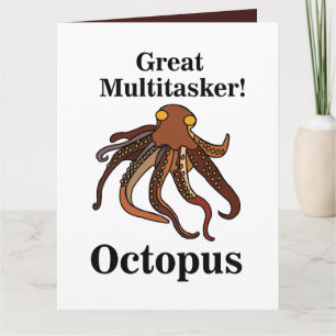 Carte Octopus Tentacles Multitaskan Funny Birthday