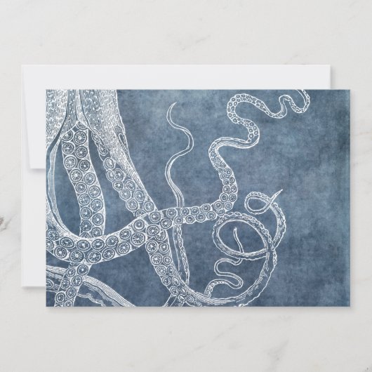 Carte Octopus Twilight Blue Denim Aquarelle Art (Devant)