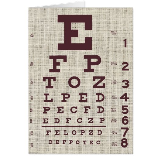 Carte oculaire vintage sur carte pliée Burlap (Devant)