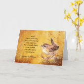 Carte "Ode au poème Brown d'oiseau d'aquarelle de (Fleur jaune)