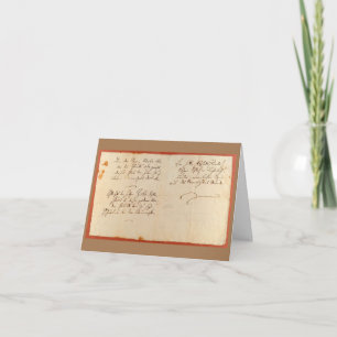 Carte Ode to Joy (Schiller - Manuscrit autographié)