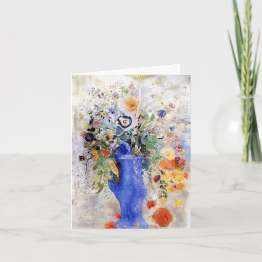 Carte Odilon Redon - Grand Bouquet dans Pastel Blue Vase (Devant)