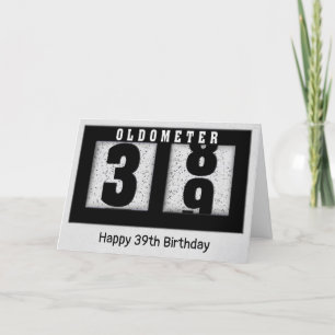 Carte Odomètre noir pour 39e anniversaire