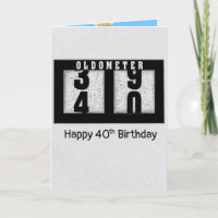 Odomètre noir pour 40e anniversaire