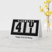 Carte Odomètre noir pour 41e anniversaire (Fleur jaune)