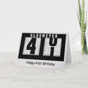 Carte Odomètre noir pour 41e anniversaire