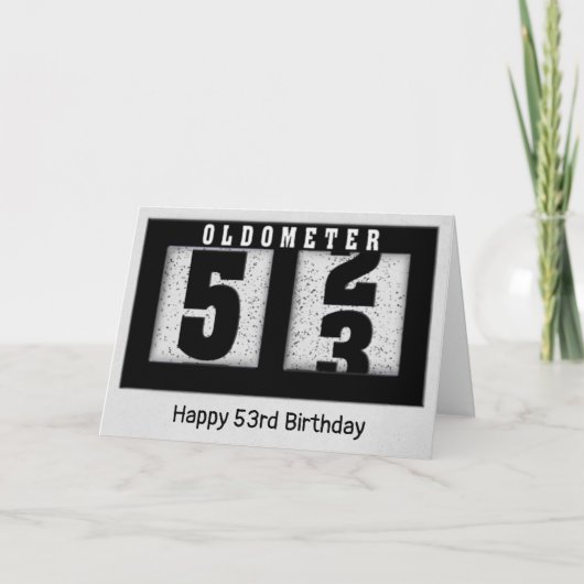 Carte Odomètre noir pour 53e anniversaire (Devant)