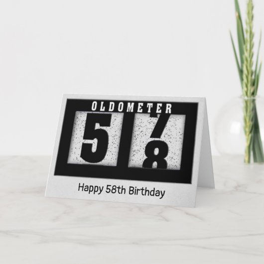 Carte Odomètre noir pour 58e anniversaire (Devant)