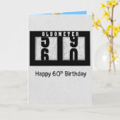 Carte Odomètre noir pour 60e anniversaire (Fleur jaune)