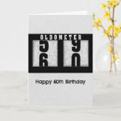 Carte Odomètre noir pour 60e Humour d'anniversaire (Fleur jaune)