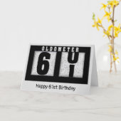 Carte Odomètre noir pour 61e anniversaire (Fleur jaune)