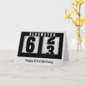 Carte Odomètre noir pour 63e anniversaire (Fleur jaune)