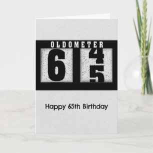 Carte Odomètre noir pour 65e Humour d'anniversaire