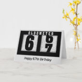 Carte Odomètre noir pour 67e anniversaire (Fleur jaune)