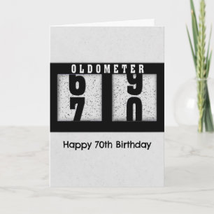 Carte Odomètre noir pour 70e Humour d'anniversaire