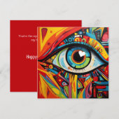 Carte Oeil Coeur Amour Artistique Saint-Valentin (Devant / Derrière)