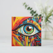 Carte Oeil Coeur Amour Artistique Saint-Valentin (Debout devant)