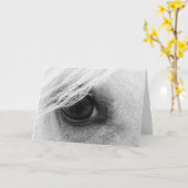 Carte Oeil de cheval en noir et blanc (Fleur jaune)