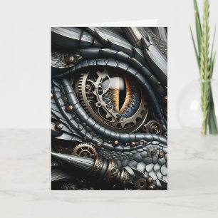 Carte Œil de dragon Steampunk en gros plan flirteur