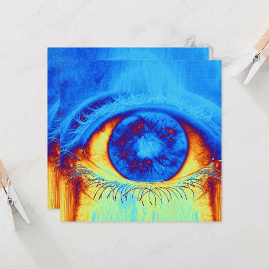 Carte Oeil psychédélique (Devant/Arrière en situation)