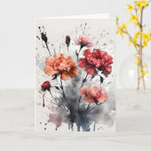 Carte Œillet - Fleurs à l'aquarelle (Fleur jaune)