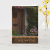 Carte Oeillets d'anniversaire avec vélo (Fleur jaune)