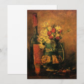 Carte Oeillets, Roses et une bouteille de Vincent van Go (Devant / Derrière)