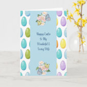 Carte OEuf de Pâques en bleu pour femme (Fleur jaune)