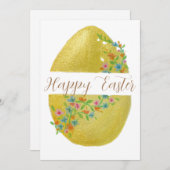 Carte "oeuf doré" de Pâques (Devant / Derrière)