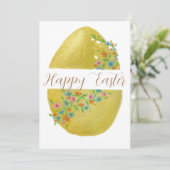 Carte "oeuf doré" de Pâques (Debout devant)