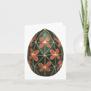 Carte Oeuf Pâques Ukrainien Avec Sticker Motif Floral