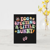 Carte Oeuf Spangeant Un Petit Lapin Grossesse De Pâques  (Fleur jaune)