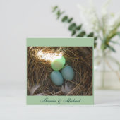 Carte OEufs de bleuet trois fois (Debout devant)